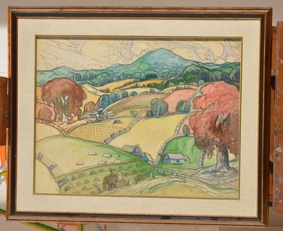 null FORTIN, Marc-Aurèle (1888-1970)
"Paysage à Lesage", 1945
Watercolour
Signed...