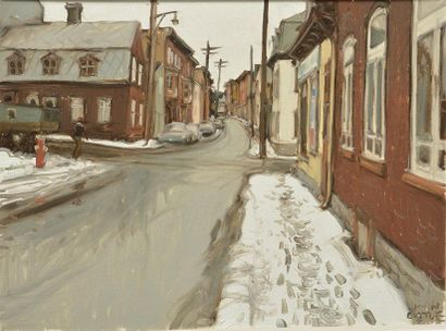 null LITTLE, John (1928-)
"Rue St-Olivier, (coin Sutherland) Quebec, après le dernier...