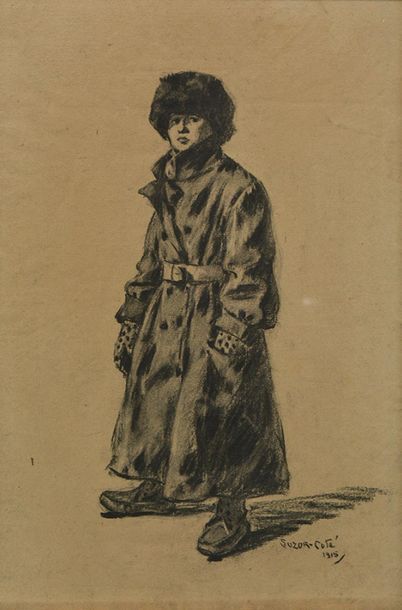 null SUZOR-COTÉ, Marc Aurèle de Foy (1869-1937)
Personnage masculin portant un manteau
Fusain
Signé...