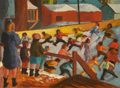 null MASSON, Henri Léopold (1907-1996)
"Patinoire"
Oil on masonite
Signed on the...