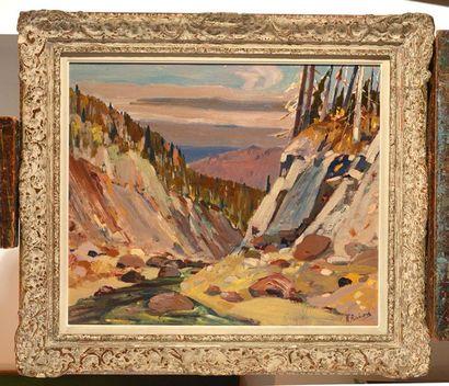 null RICHARD, René Jean (1895-1982)
"La rivière du Gouffre dans Charlevoix"
Oil on...