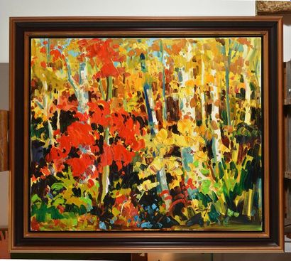 null CÔTÉ, Bruno (1940-2010)
Trees in the fall
Oil on canvas
Signed on the lower...