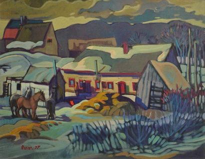 null LECOR, Paul (dit Tex) (1933-2017)
Farm
Oil on canvas
Signed and date don the...