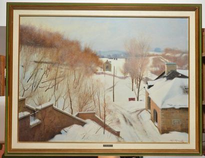 null ARTS, Alexis (1940-)
"Des barrages du Canal Rideau"
Oil on canvas
Signed and...