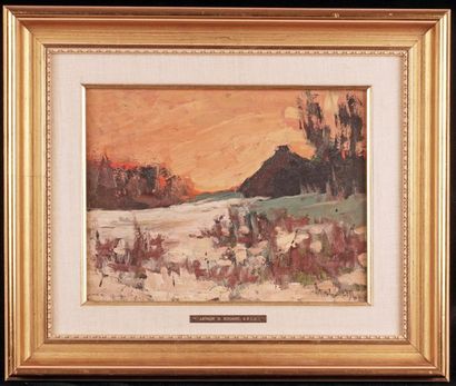 null ROSAIRE, Arthur Dominique (1879-1922)
"Paysage au nord de Mtl."
(Verso: paysage)
Oil...