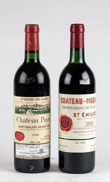 null Château Pavie 1990 Château Figeac 1990 - 2 bouteilles