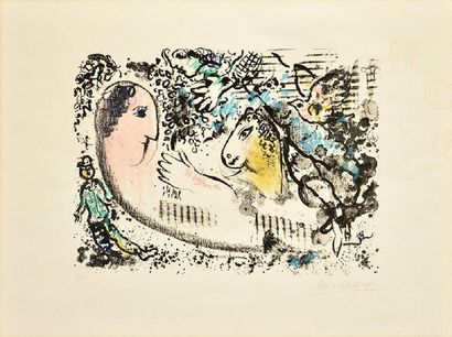 null CHAGALL, Marc (1887-1985)
"Derrière le miroir"
Lithographie originale 
Signée...