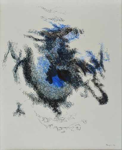 null TOUPIN, Fernand (1930-2009)
"Les bleus font signe"
Huile sur toile
Signée et...