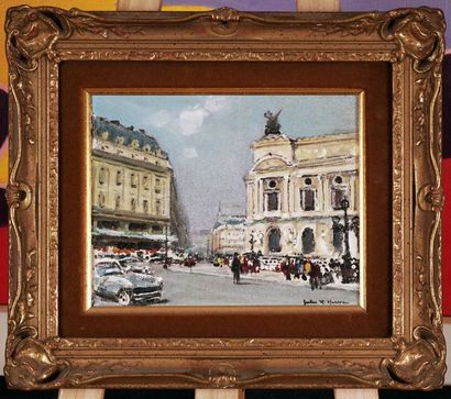 null HERVÉ, Jules René (1887-1981)
"Opéra, Café de la Paix"
Oil on canvas
Signed...