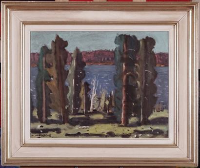 null COSGROVE, Stanley Morel (1911-2002)
"Lake Waygamac"
Huile sur panneau
Signée...