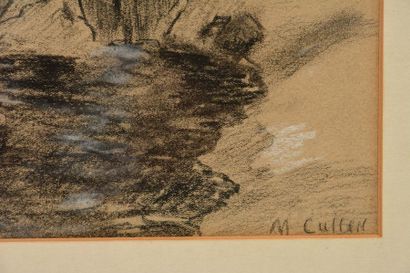 null CULLEN, Maurice Galbraith (1866-1934)
Ruisseau au clair de lune
Pastel et fusain
Signé...