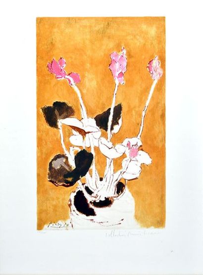 null PICASSO, Pablo (1881-1973) 
(Collection Marina Picasso)
"Les cyclamens"
Lithographie...