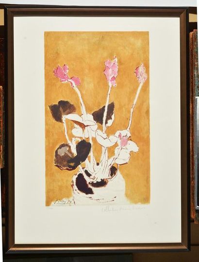 null PICASSO, Pablo (1881-1973) 
(Collection Marina Picasso)
"Les cyclamens"
Color...