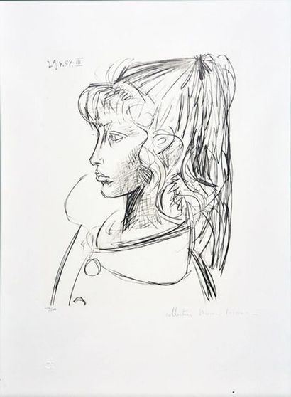 null PICASSO, Pablo (1881-1973) 
(Collection Marina Picasso)
 "Sylvette de profil...