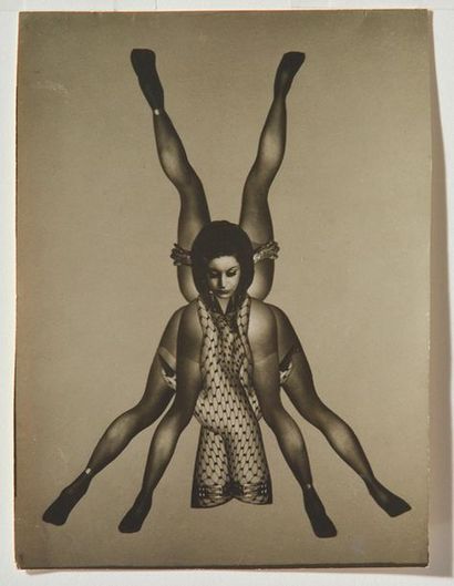 null MOLINIER, Pierre ( 1900-1976)
"Féminin pluriel est triste" (1967)
Photomontage...