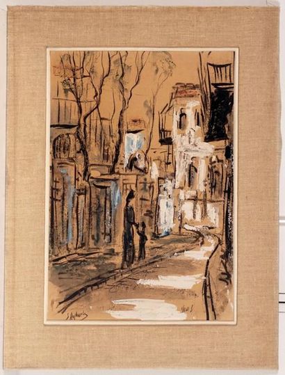 null RAPHAELI, Zvi (c.1920/24-2005)
"The market of Mea-Shearim"
Scène de rue
Suite...