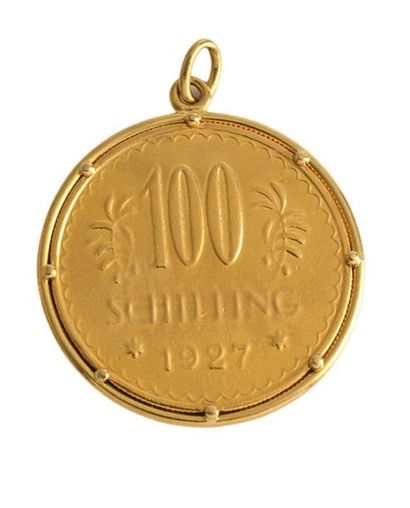 null OR (.900) - Autriche 1927
Pièce de monnaie en or (.900) montée en pendentif...