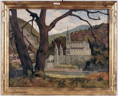 null BELANGER, Octave (1886-1972)
"Lourdes"
Oil on canvas
Signed on the lower left:...