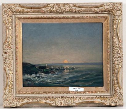 null BARNES, Wilfred Molson (1882-1955)
"Sunrise, Port aux Basques, N.F.D."
Oil on...