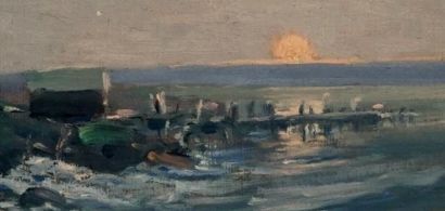 null BARNES, Wilfred Molson (1882-1955)
"Sunrise, Port aux Basques, N.F.D."
Huile...