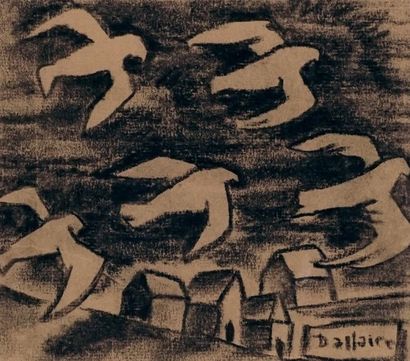 null DALLAIRE, Jean-Philippe (1916-1965)
Oiseaux
Fusain sur papier
Signée en bas...