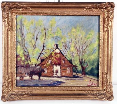 null JUTRAS, Joseph (1894-1972)
Canadian house
Oil on canvas
Signed on the lower...