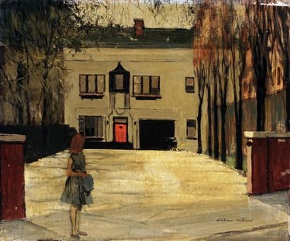 null SHOWELL, Willliam (1903-1984)
Femme devant maison
Huile sur panneau
Signée en...