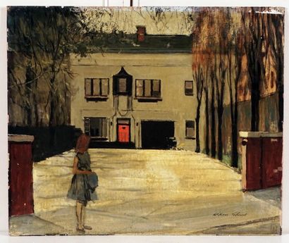 null SHOWELL, Willliam (1903-1984)
Woman in front of house
Oil on board
Signed on...