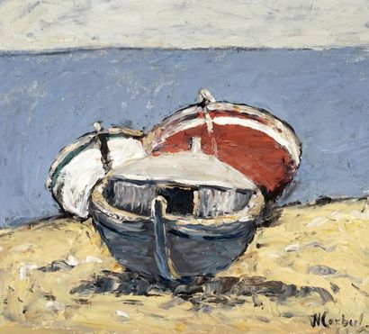null CORBEIL, Wilfrid (1893 - 1979)
Boats
Acrylic on isorel
Signed on the lower right:...