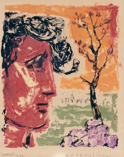null BEAULIEU, Paul Vanier (1910-1996)
Homme et arbre
Monotype sur papier
Signée...