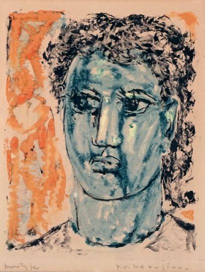null BEAULIEU, Paul Vanier (1910-1996)
Portrait
Monotype sur papier
Signée en bas...