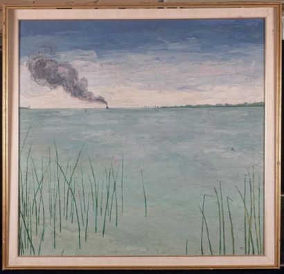 null BARIL, Marcel (1920-)
"Le Lac St-François"
Oil on masonite
Signed, titled, dated...