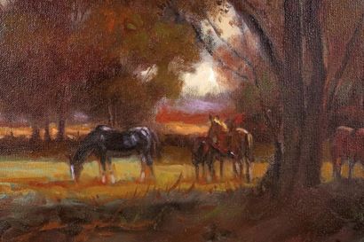 null CRISTOBAL, Juan (1960 - )
« Champs d’automne »
Oil on canvas
Signed in the lower...