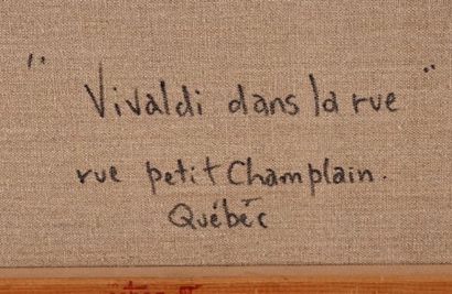 null LAPENSÉE, Michel (1947-)
"Vivaldi dans la rue", 1986
Oil on canvas
Signed and...