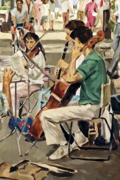null LAPENSÉE, Michel (1947-)
"Le concerto de la St-Jean", 1988
Acrylique sur toile
Signée...