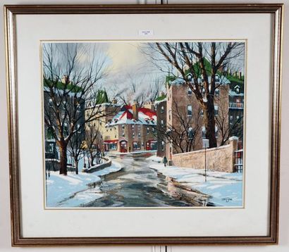 null TOUGAS, Pierre (1949-)
Winter street
Watercolor and gouache on paper
Signed...