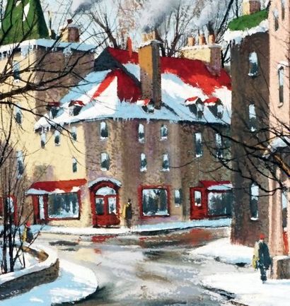 null TOUGAS, Pierre (1949-)
Winter street
Watercolor and gouache on paper
Signed...