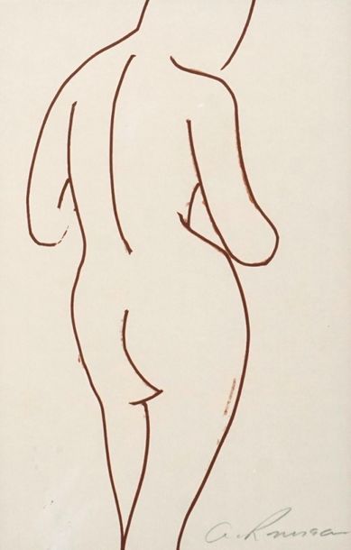 null ROUSSEAU, Albert (1908-1982)
Nude
Pen on paper
Signed on the lower right: a....