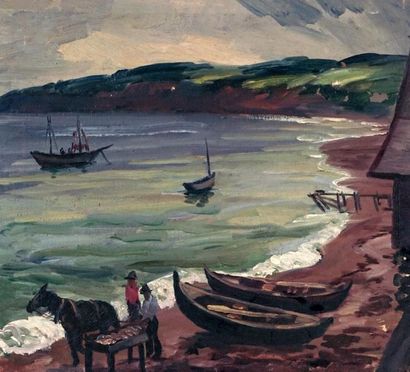 null FIELDING-DOWNES, Lionel (1900-1972)
Paysage maritime
Acrylique sur isorel
Signée...