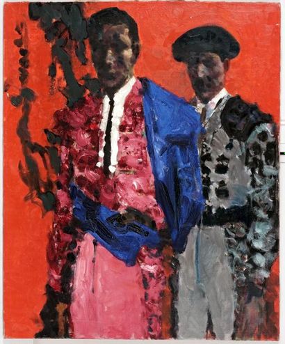 null SHOWELL, Willliam (1903-1984) 
Bullfighters
Acrylic on canvas
Signed on the...