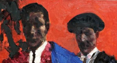 null SHOWELL, Willliam (1903-1984) 
Bullfighters
Acrylic on canvas
Signed on the...