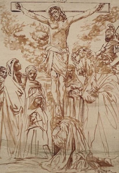 null DELFOSSE, Georges Marie-Joseph (1869-1939)
Crucifixion
Acrylique et pastel sur...