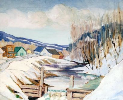 null VINCELETTE, Roméo (1902-1979)
Hiver
Huile sur toile
Signée et datée en bas à...