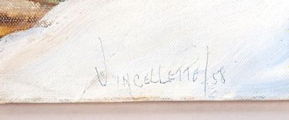 null VINCELETTE, Roméo (1902-1979)
Hiver
Huile sur toile
Signée et datée en bas à...