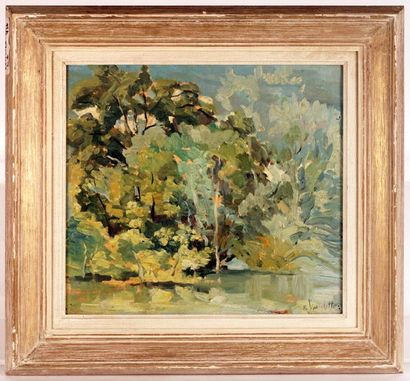 null VINCELETTE, Roméo (1902-1979)
Green foliage
Oil on canvas
Signed on the lower...