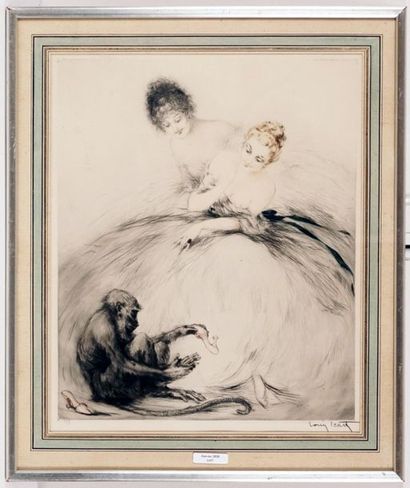 null ICART, Louis (1888-1950)
"Le singe Chapardeur"
Eau forte sur papier
Signée au...