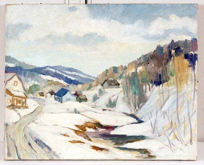 null VINCELETTE, Roméo (1902-1979)
"Winter / MTS."
Huile sur toile
Signée et datée...