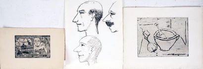 null BEAULIEU, Paul Vanier (1910-1996)
Three portraits 
Ink on paper
28x20cm - 11x8"...