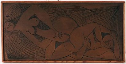 null HUET, Jacques (1932-)
Femmes allongées
Suite de trois bas-reliefs en bois sculpté
Signées...