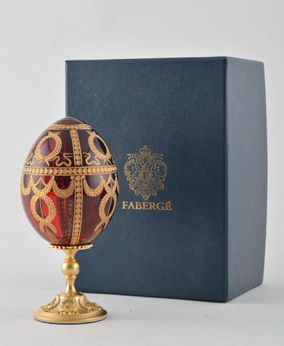 null After FABERGÉ
Set of 7 imperial Fabergé reproduction crystal eggs including...